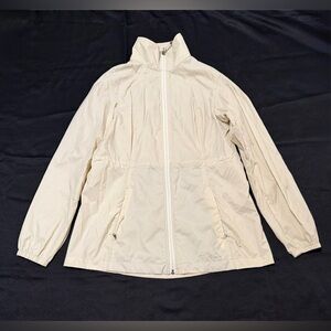 Eddie Bauer Women’s Beige Lightweight Rain Jacket Zip Front Size S NWOT